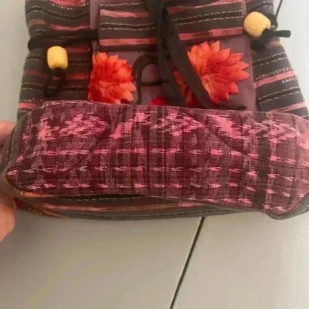 Womens Mexican Colorful Embroidery Mini Crossbody Bag Purse - Picture 7 of 9
